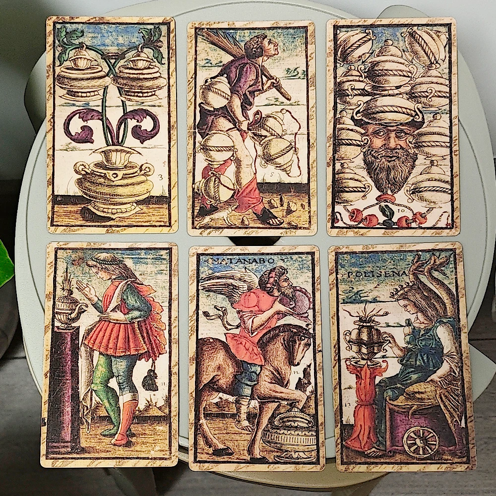 Sola Busca Tarot Deck 12*7cm In Rigid Box 78 Pcs Vintage Tarot Cards Printed on 350GSM Double-embossed Cardstock
