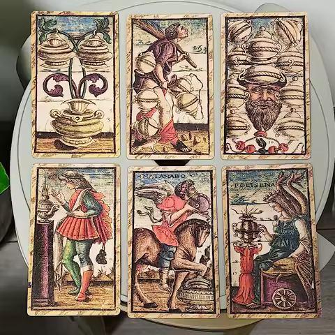 Sola Busca Tarot Deck 12*7cm In Rigid Box 78 Pcs Vintage Tarot Cards Printed on 350GSM Double-embossed Cardstock