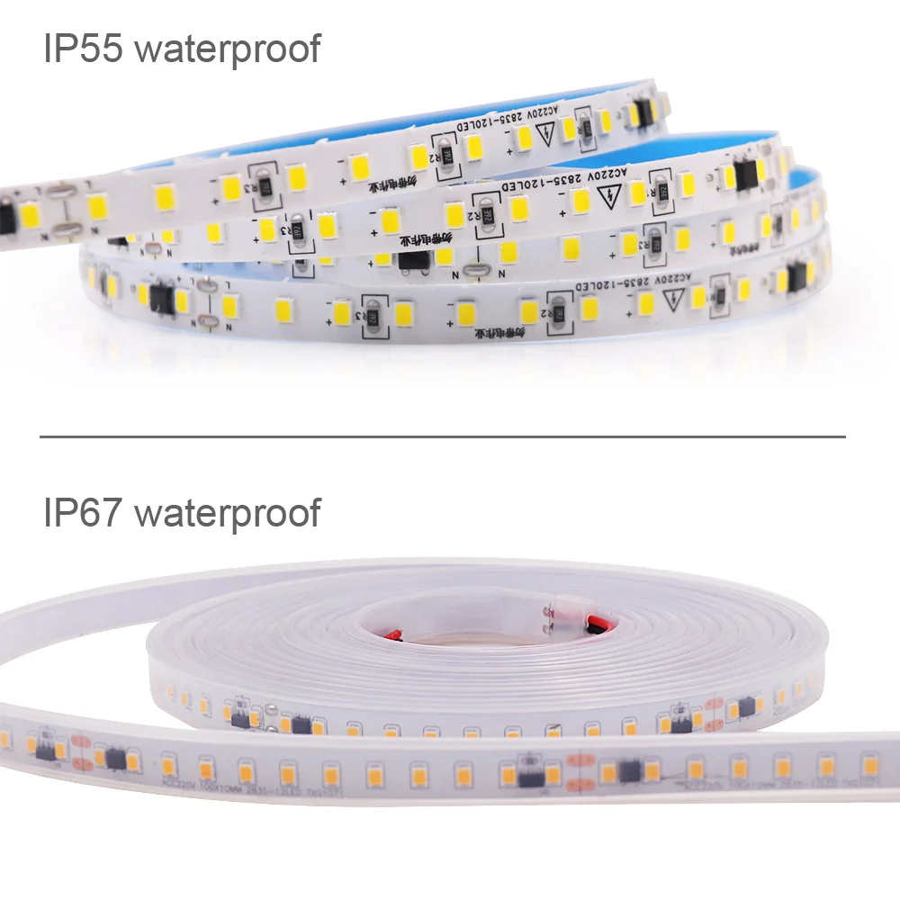 LED Strip Light 220V 2835 5m 10m 30m 50m Tape 120Led/m Waterproof LED Lighting Warm Natural White Flexible Lamp Home Decoration