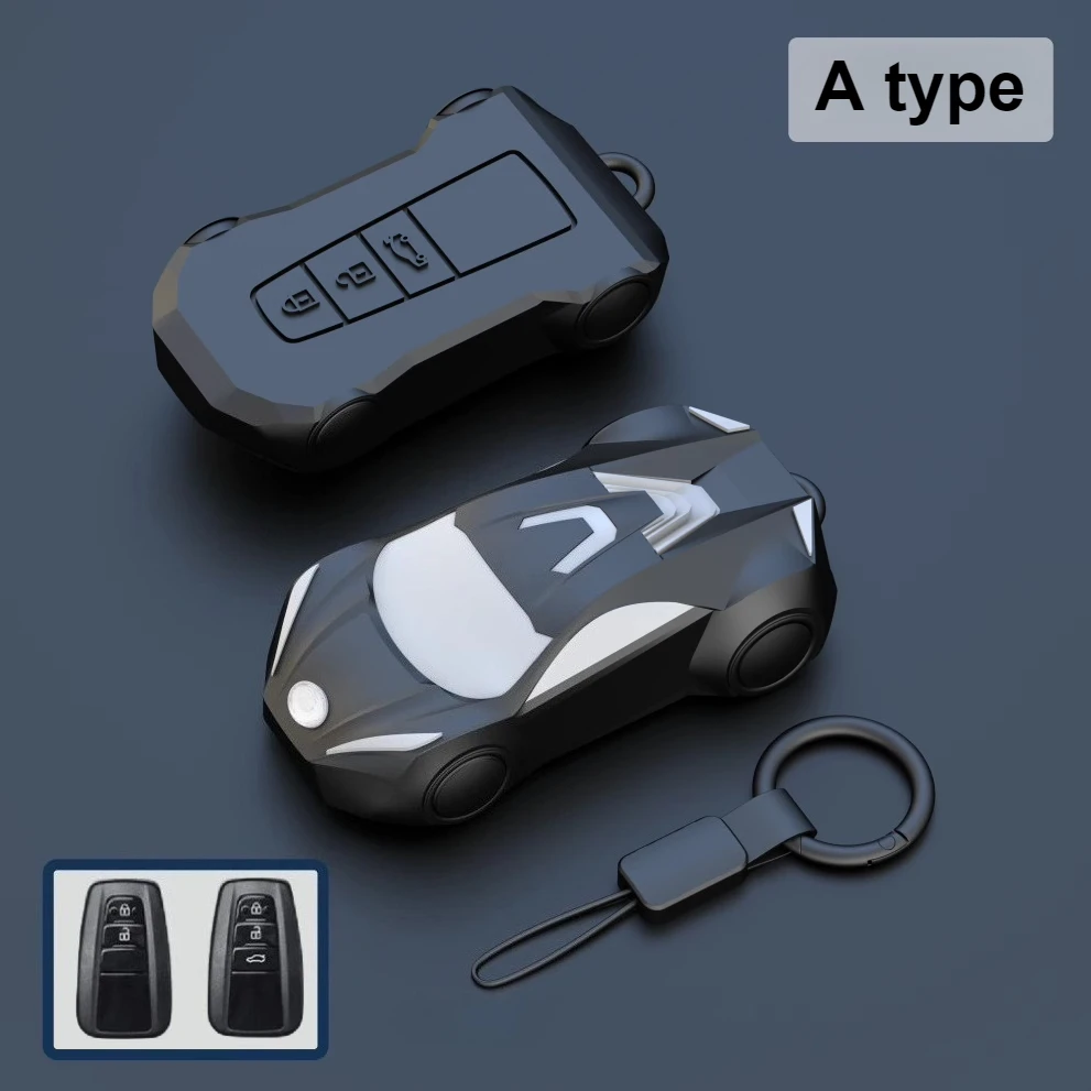 Silicone Car Shape Model Car Key Fob Case Cover Shell Suitable for TOYOTA AVALON CAMRY HIGHLANDER COROLLA SENNA