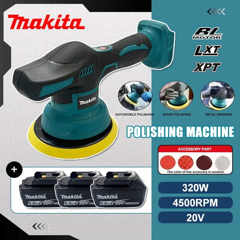 

Беспроводная полировальная машина Makita с 8 скоростями и цифровым дисплеем для авто, электрическая полировальная машина для воскования и полировки автомобилей, совместима с аккумуляторами 18В и 20В