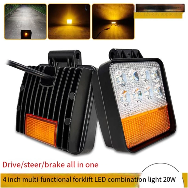 1Pair 12V-80V LED Forklift Light Front Turn Signal lights Forklift Work Lights 36V 48V 60V 72V