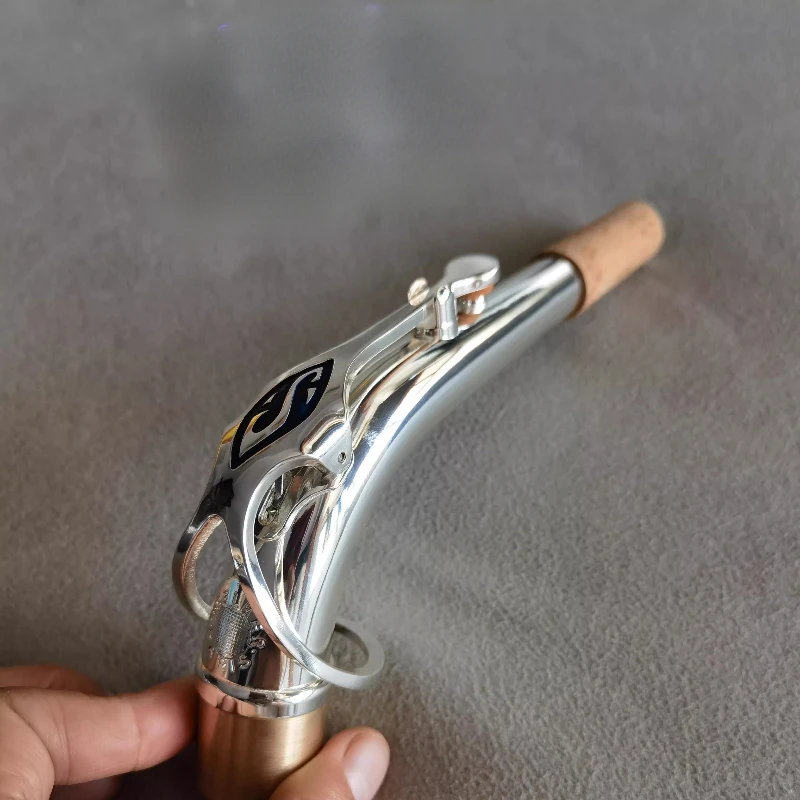 

sax alto alto saxophones Silver-plated saxophone curved neck midrange drop E midrange saxophone curved neck pipe elbow thread