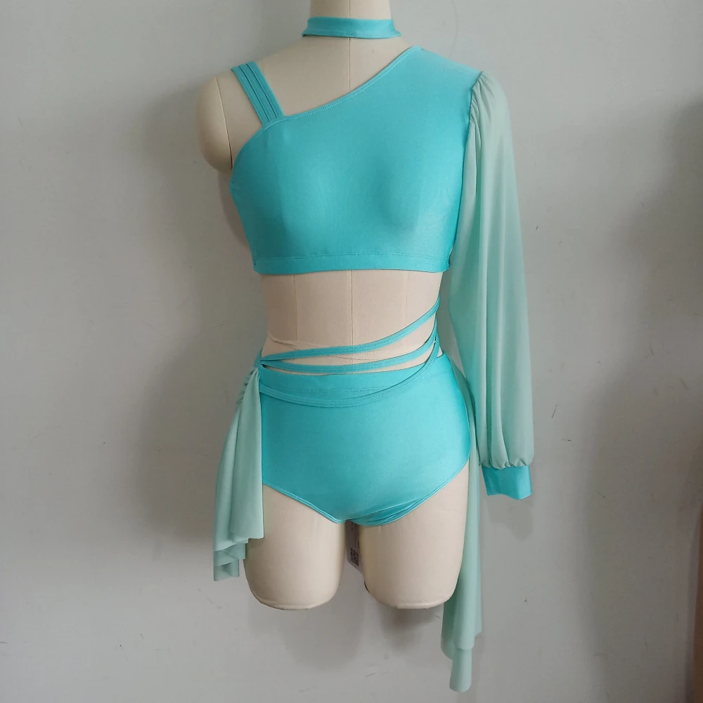 Kindermeisjes Detailhandel En Groothandel Nylon/Lycra Mesh Moderne Dans Ballet Body Suit Training Pak Dansschool Groep Performance