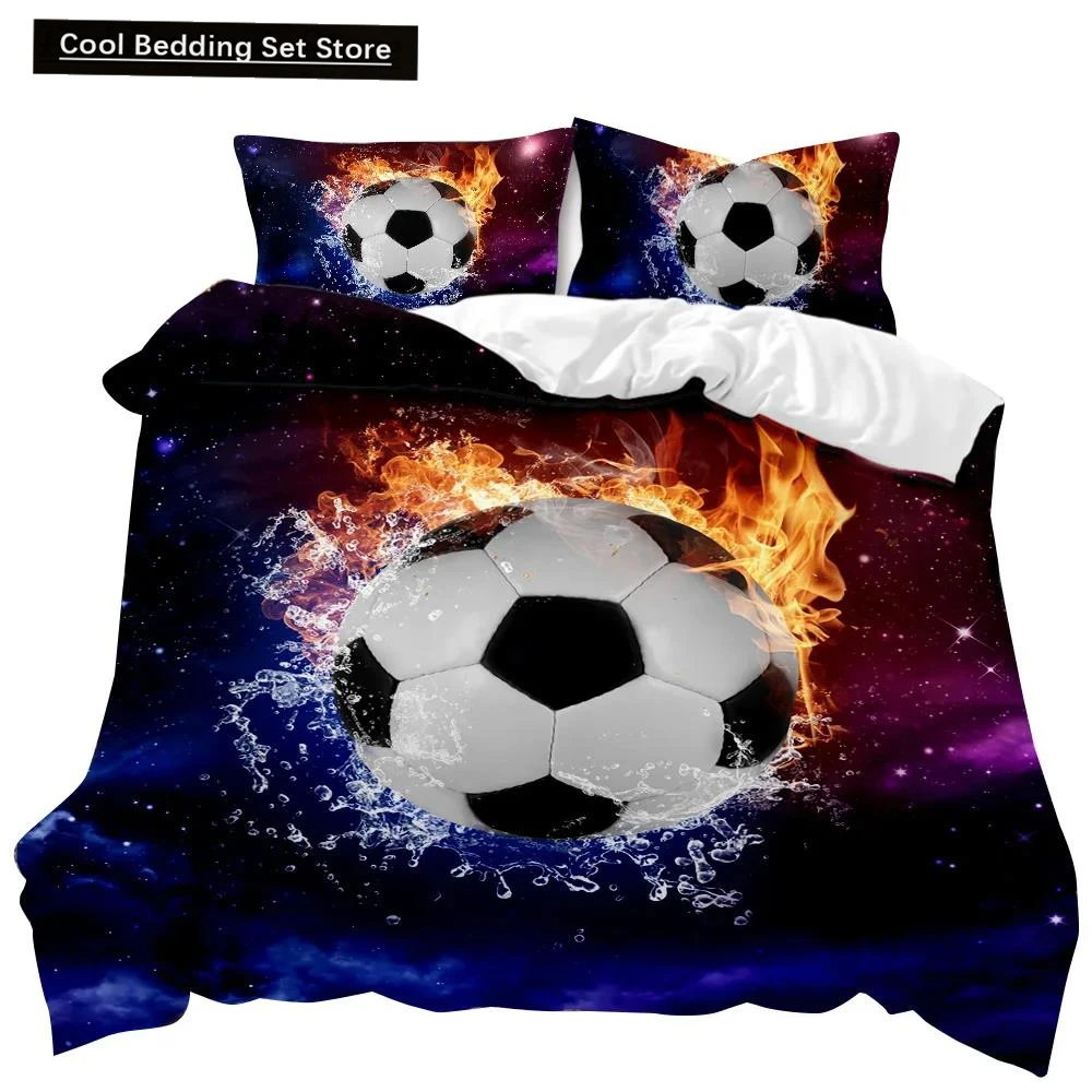 

Soccer Duvet Cover Football Kids Bedding Set 3D Comforter Cover Boys Teens Sport Lovers Double Queen King Polyester Qulit Cover