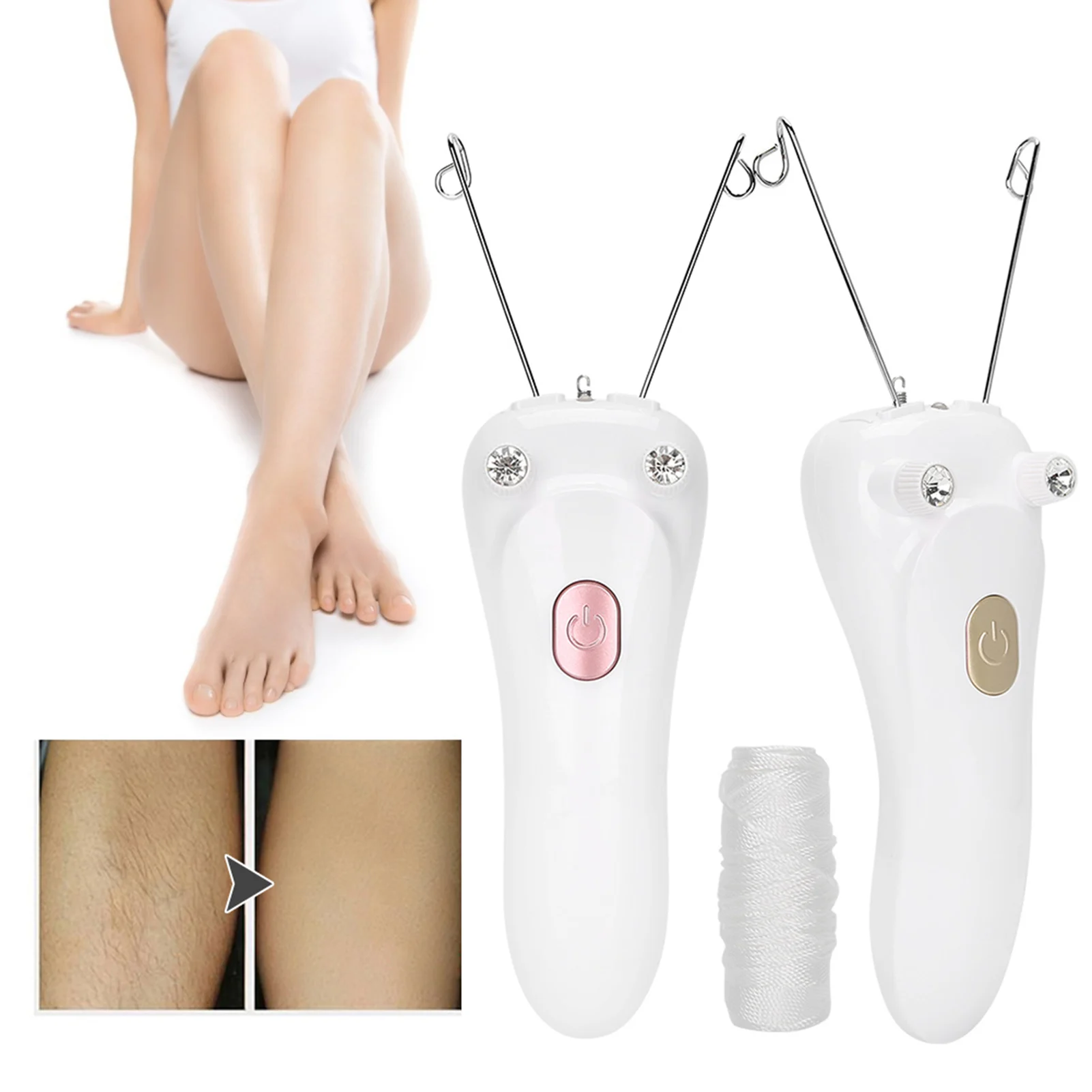 Thread Epilator Cotton Hair Remover Facial Hair Removers Physical Depilation for Hairs on The Upper Lip Chin Cheeks Sideburns