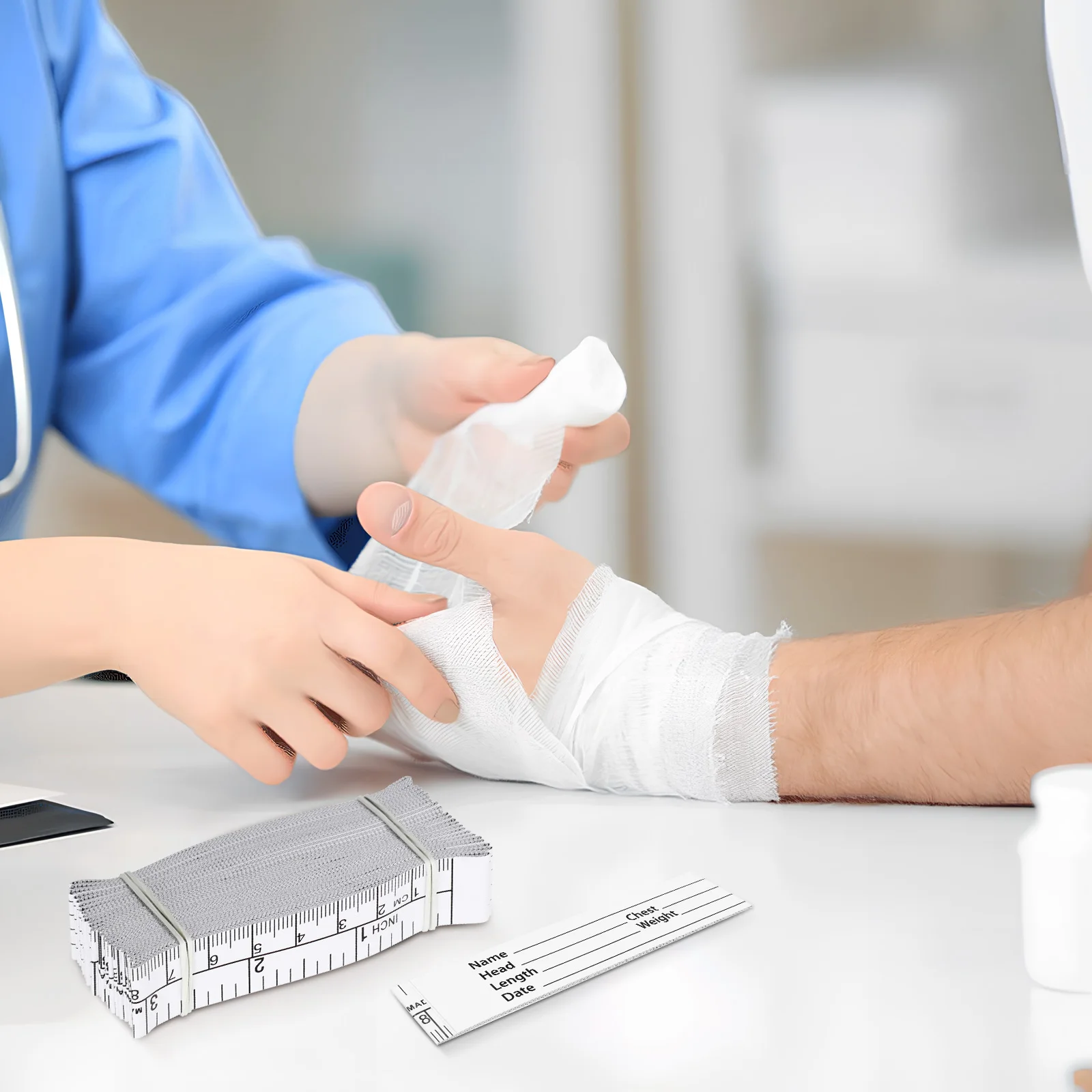 

25 pcs Paper Tape Measure 1 Meter 40 Inch Dual Scale Metric Inches For Body Wound Measurement Craft Nursing Tools Instrument