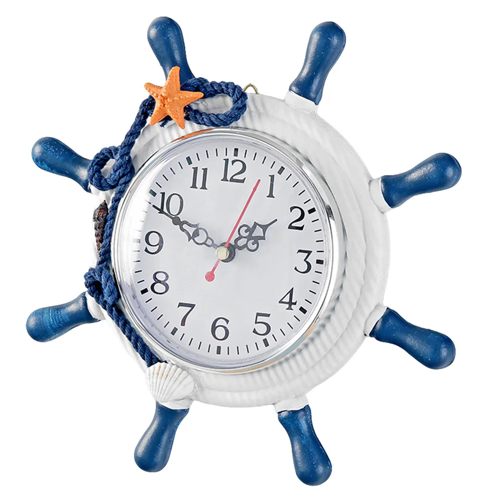 

1Pcs Wall Clock Style Wooden Decor with Star Motif Large Dial Easy to Read for Home Office Indoor Decoration