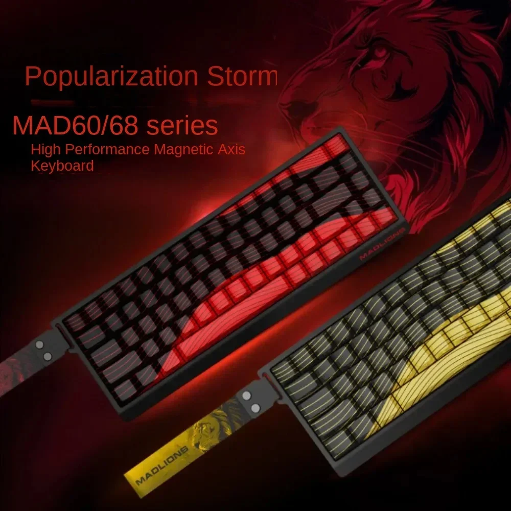 Imagem -02 - Madlions Mad 60 68he Teclado com Interruptor Magnético para Jogos com Fio 61 68 Teclas Web Drive 8k Retorno Personalizado rt Ajustável Keystro Hot Swap