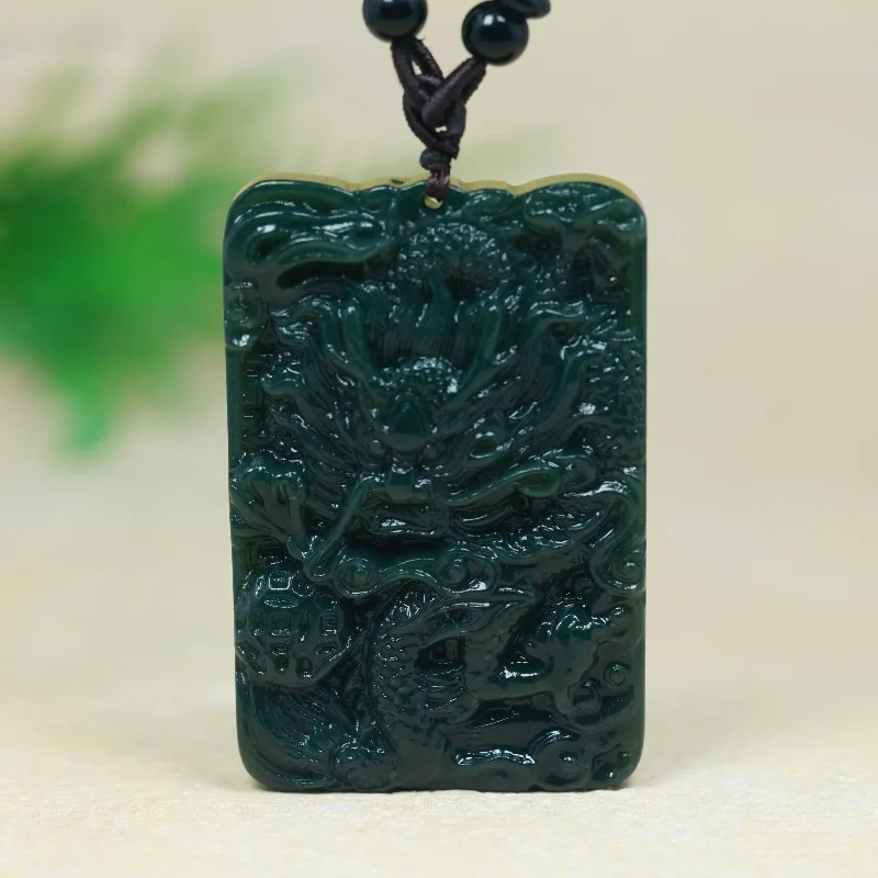 Exquisite Traditional Ethnic Style Sapphire Dragon Pendant, Domineering