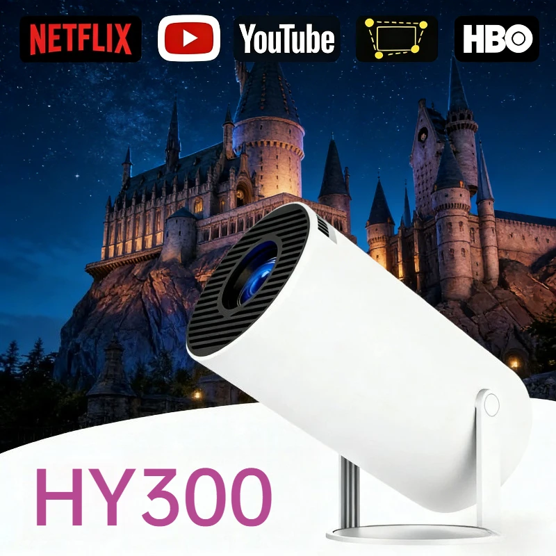4K Android 11 New Projector HY300 Wifi6 290ANSI Allwinner H713 BT50 1080P 1280720P Cinema Outdoor Portable Projectors