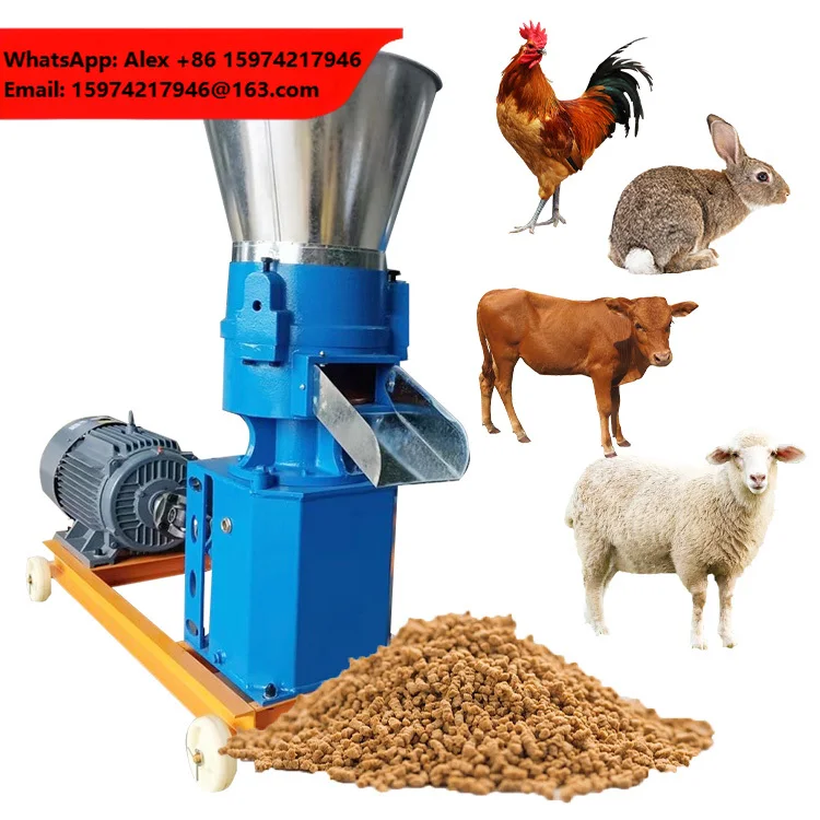 Durable Feed Processing Making Pelletizer Mini Animal Poultry Chicken Fish Food Feed Pellet Machine For Sale