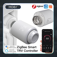 Moes Tuya ZigBee3.0 TRV smart radiator actuator programmable thermostat valve temperature controller Alexa Google Voive