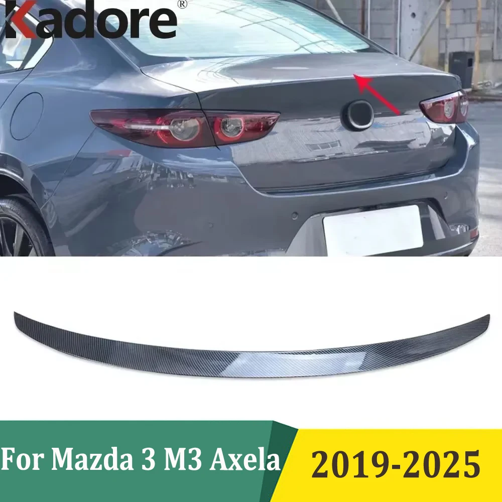 

Для Mazda 3 M3 Axela 2019-2025 седан, задняя крыша автомобиля, спойлер багажника, отделка заднего крыла, бампер, накладка, аксессуары из углеродного волокна