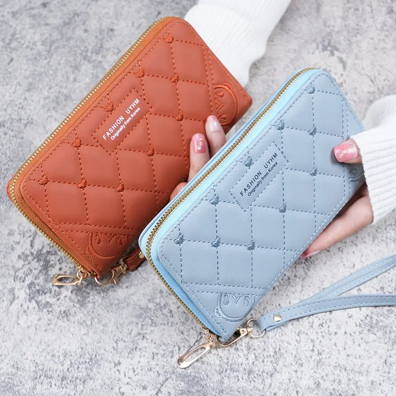 New Handheld Wallet Women's Long Zipper Multi functional Versatile Leather Clip Large Capacity Mobile Wallet