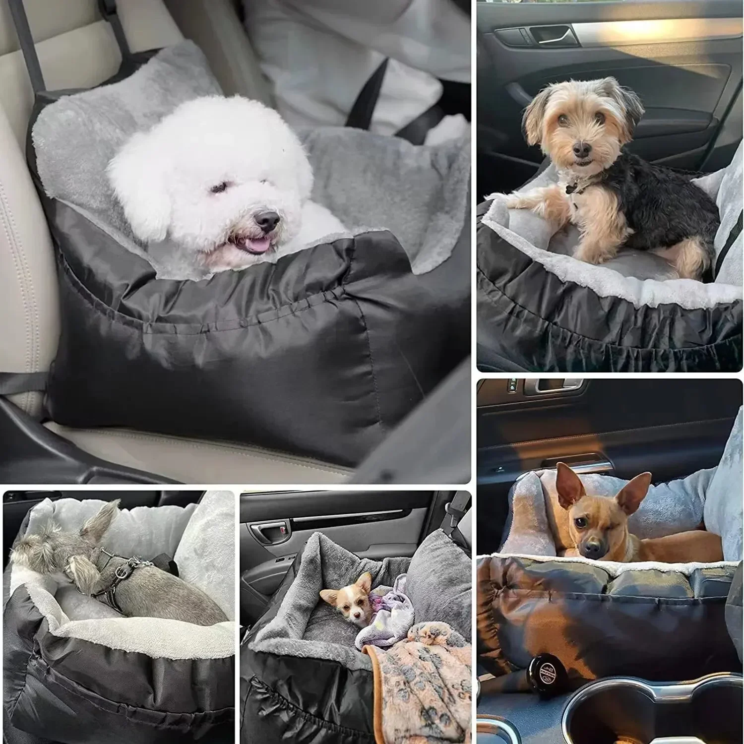 Washable Car Seat for Large and Medium Dogs, Booster, Pet Car Seat, Detachable Dog Bed for Car Back Seat, Pet Travel Carrier Bed