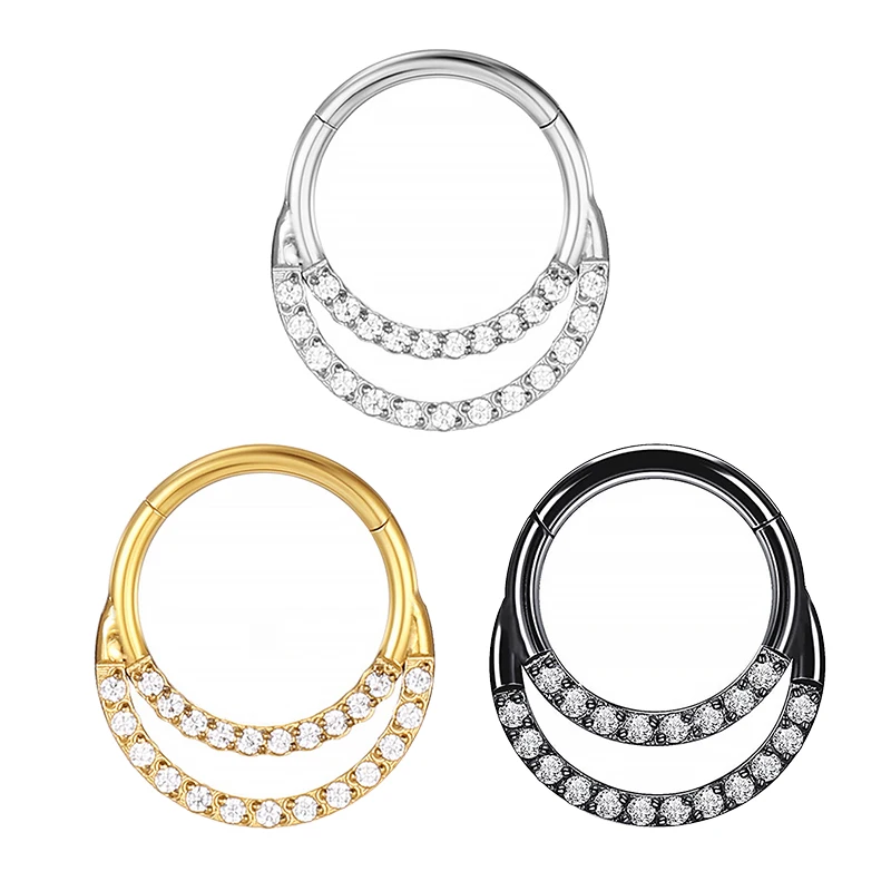 G23 Titanium Piercing Clicker Segment Hoop Nose Rings Earrings Nose Septum Piercing Ear Tragus Cartilage Helix Lip Ear Piercing
