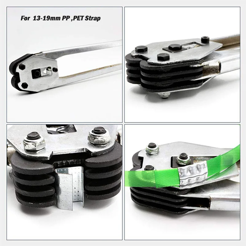 Herramienta de bandas Manual, Kit de herramientas de flejado Manual, tensor de flejado de alta resistencia, cortador sellador, correa de poliproplín de poliéster de 1/2 "-3/4"