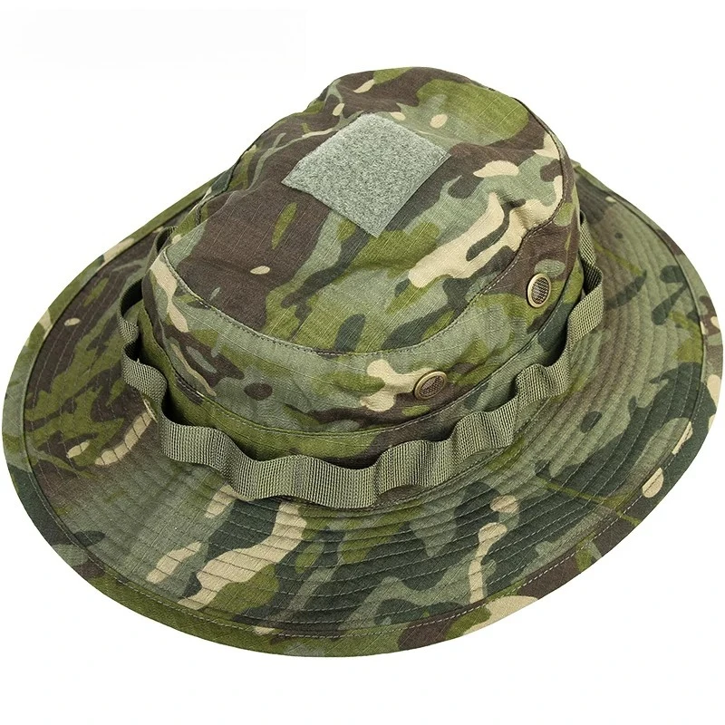 Military Fan Tactical Outdoor Hiking Sunscreen Camouflage Hat, Sunshade Waterproof Bucket Hat