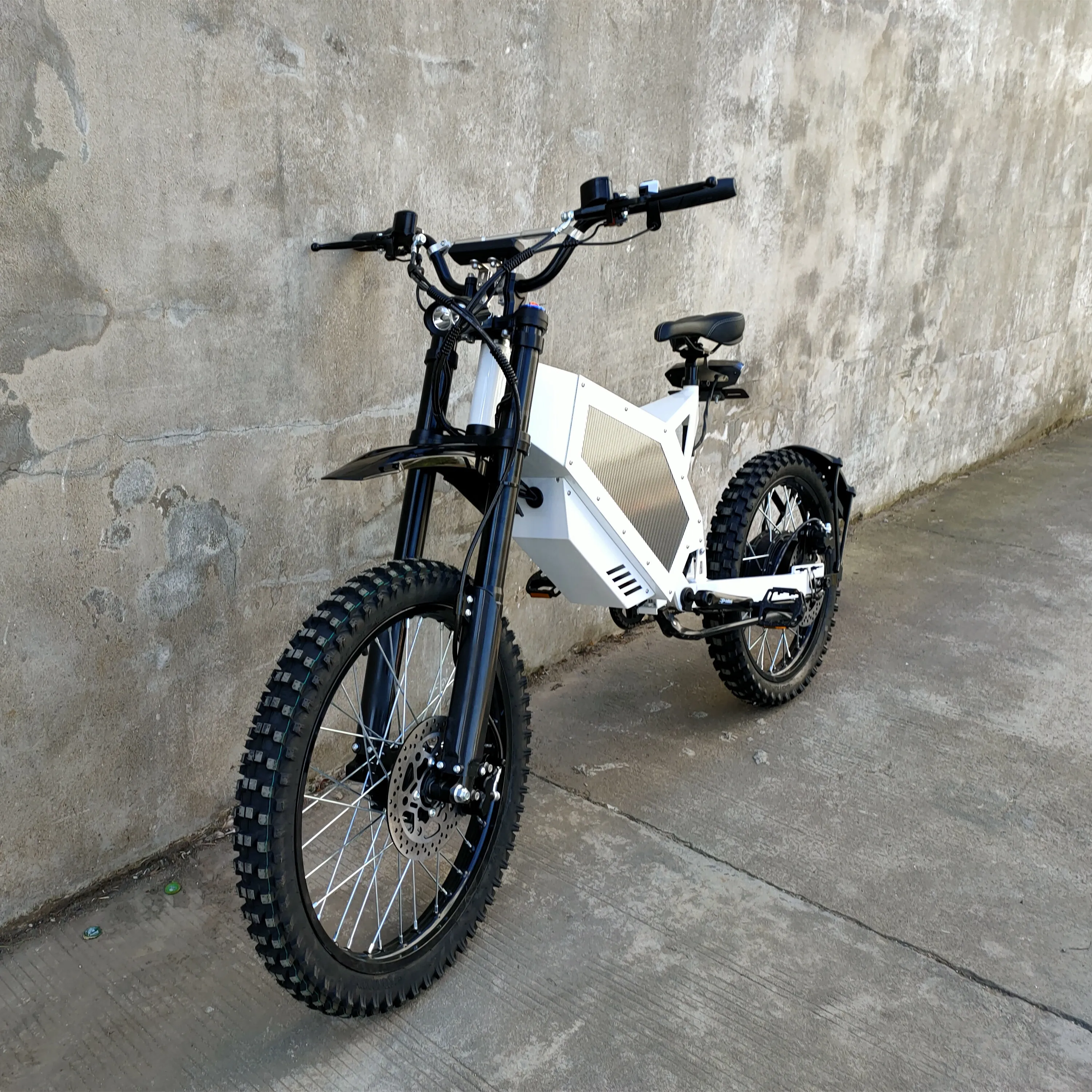 SS60 Electric Bicycle Disc Brake Brushless Rear Hub Motor Single Speed 72v Lithium Battery Mountain Off-Road Bike Steel Frame