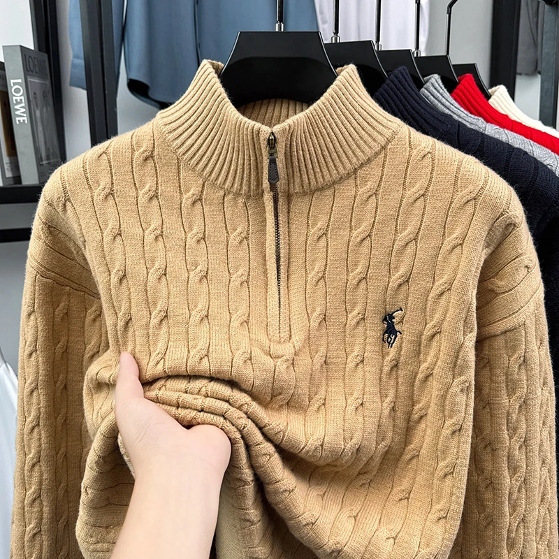 الأمريكية الرجعية المهر التطريز سميكة نصف البريدي سترة العجين المقلي التقلبات الإغاثة ثلاثي الأبعاد الخريف والشتاء تريكو #1