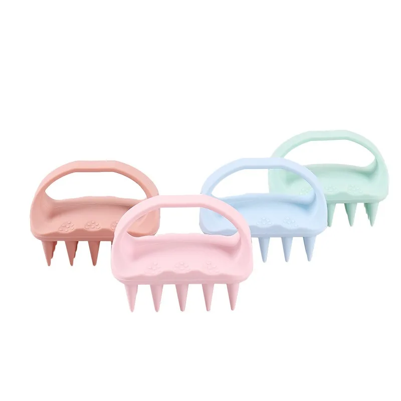 Silicone hair wash brush scalp massage silicone comb square thin hair wash brush