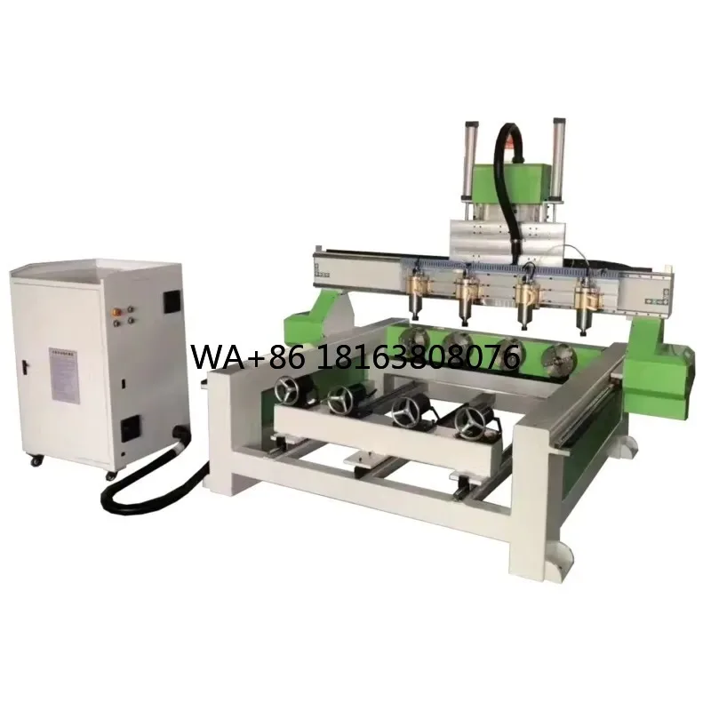 Woodworking Planar Engraving Machine Fully Automatic CNC Router Double Spindle 3-Axis One-to-four