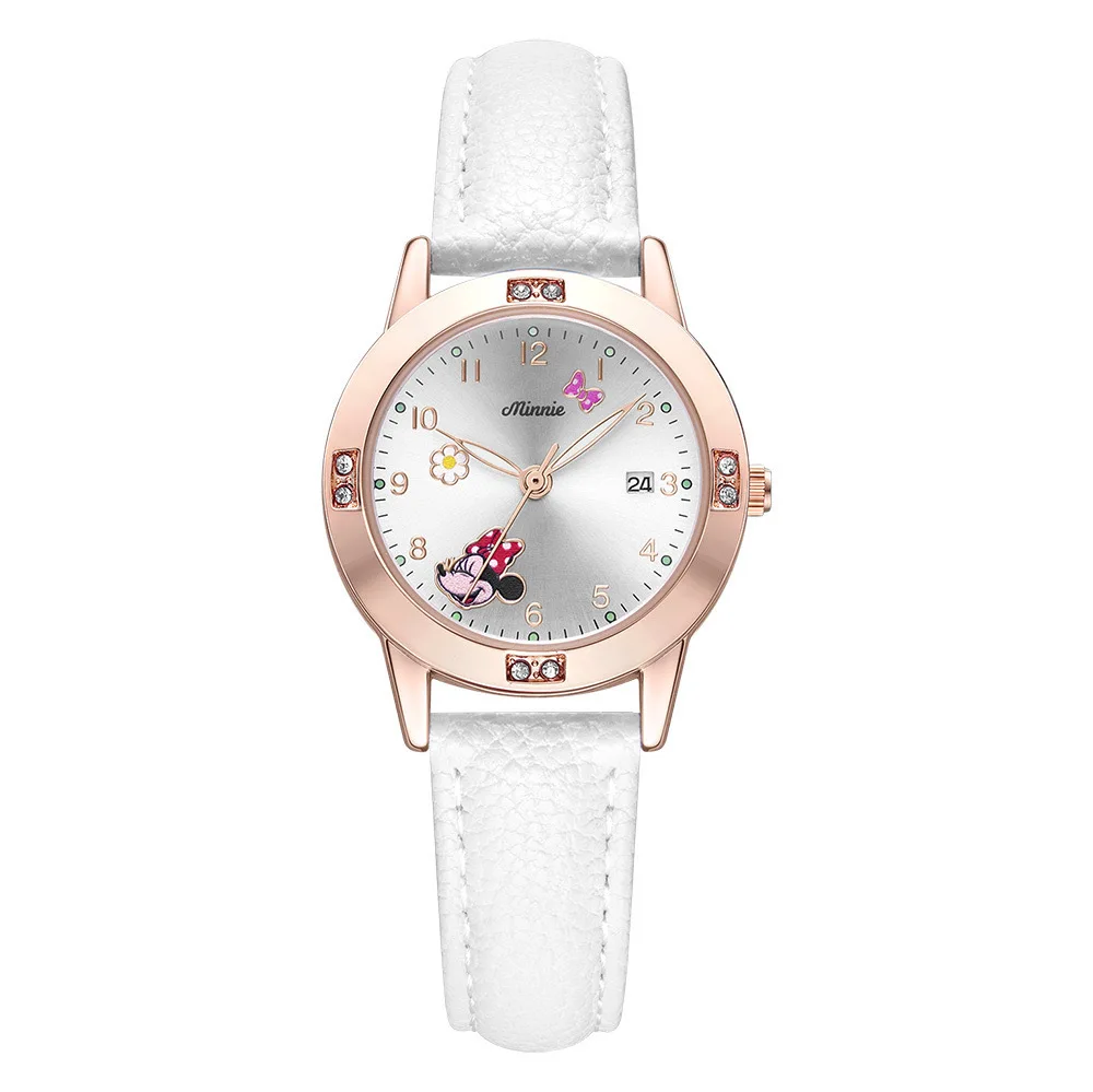 

Disney Minnie Eliza Kids Quartz Watch Luminous Hands Waterproof Calendar Feature Cute Girl Wristwatch Student Clock Gift