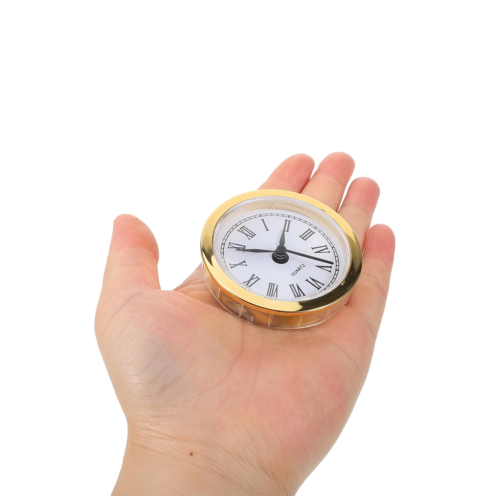 

Silent Quartz Clock Insert Round Clock Head Roman Numerals Vintage Style High Precision Stable Miniature Clocks for Crafts