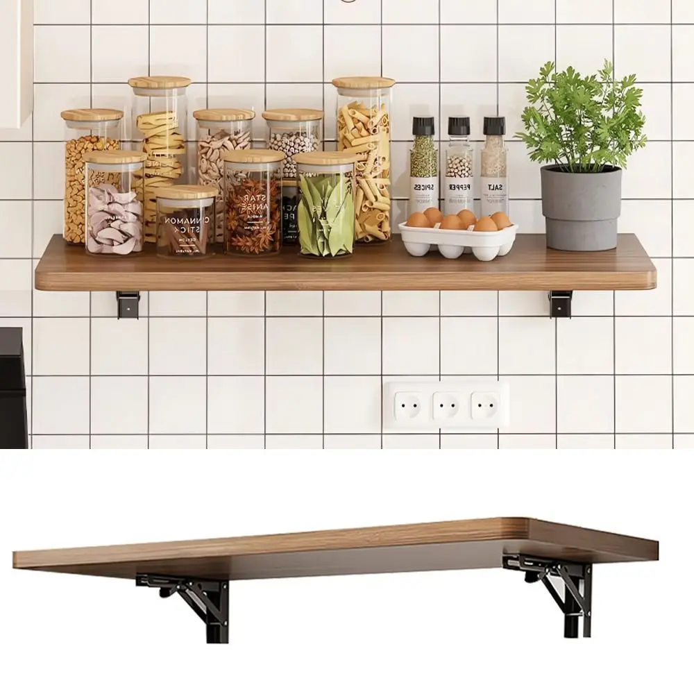 

Практичная деревянная настенная стойка, экономия места, бытовые складные полки, стеллажи для хранения для столовой, учебы, домашнего офиса