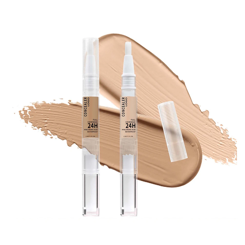 22-color Private Label Liquid Concealer Custom Logo 2ml Thin Tube Cover Acne Marks Spots Tattoos Dark Circles Natural Makeup