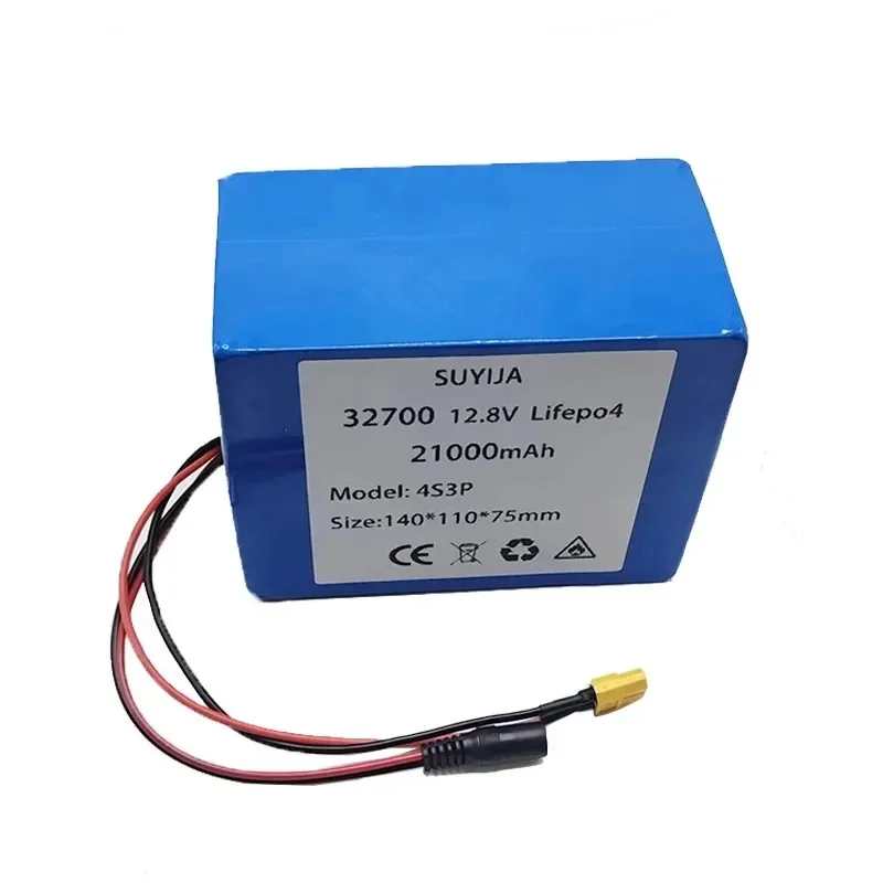 4S3P 32700 Lifepo4 Battery Pack 40A Same Port Charge and Discharge Balance BMS 12V Power Supply 12.8V 21Ah for Electric Bicycles