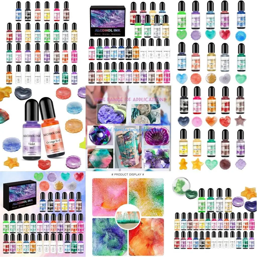 

E56A 30 Bottles Set Epoxy Resin Dye Jewelry Making Supplies Intense Pigment Colors Suitable for Crafting and Jewelry