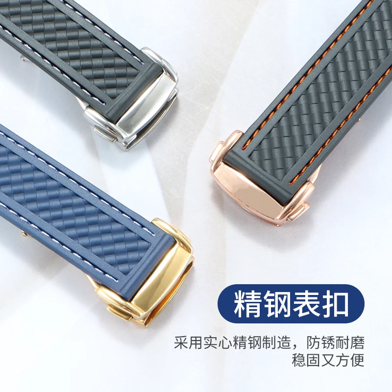 متوافق مع أوميغا سيماستر وسبيدماستر AT150 300 كابتن بامبليبي تحت عنوان حزام ساعة سيليكون منحني 20 ملم