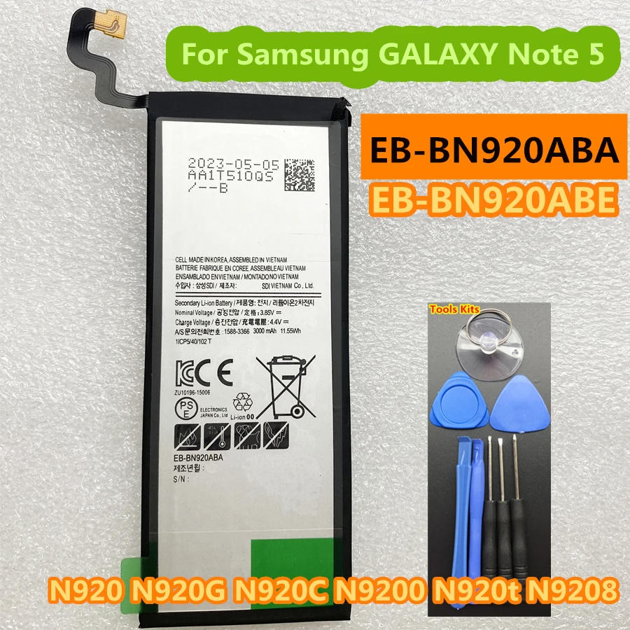 New 3000mAh EB-BN920ABA EB-BN920ABE Mobile Phone Battery For Samsung GALAXY Note 5 N920 N920G N920C N9200 N920t Not5 N9208