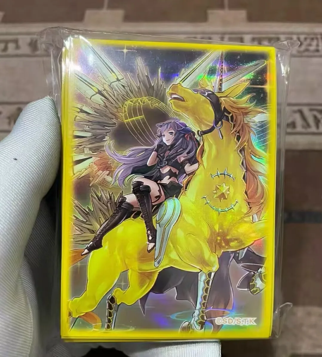 100-protege-cartes-scelles-officiels-yugioh-konami-duel-monsters-knightmare-unicorn-pour-collectionneurs