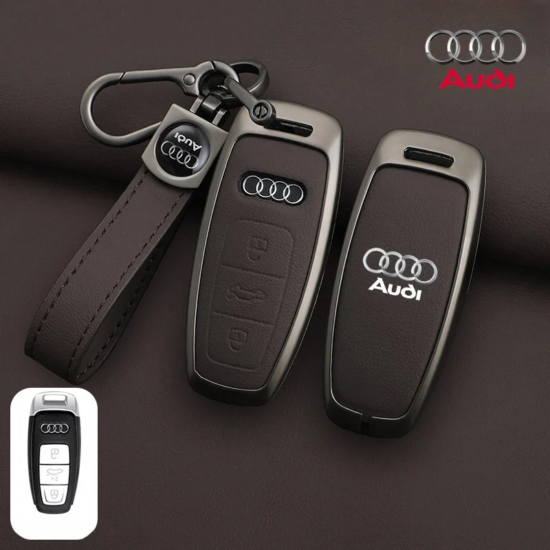 

Car Key Case Cover Protector Shell Holder For Audi A3 A4 B9 A6 A7 4K A8 E-tron Q5 Q8 C8 D5 SQ8 Smart Remote Keychain Accessories