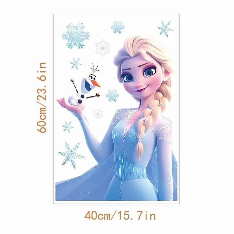 ملصقات حائط كرتونية فروزن لغرفة الأطفال وغرفة الأميرة لتزيين الحائط بنفسك ملصقات فيلم آنا الأميرة ملصق باب زجاجي #2