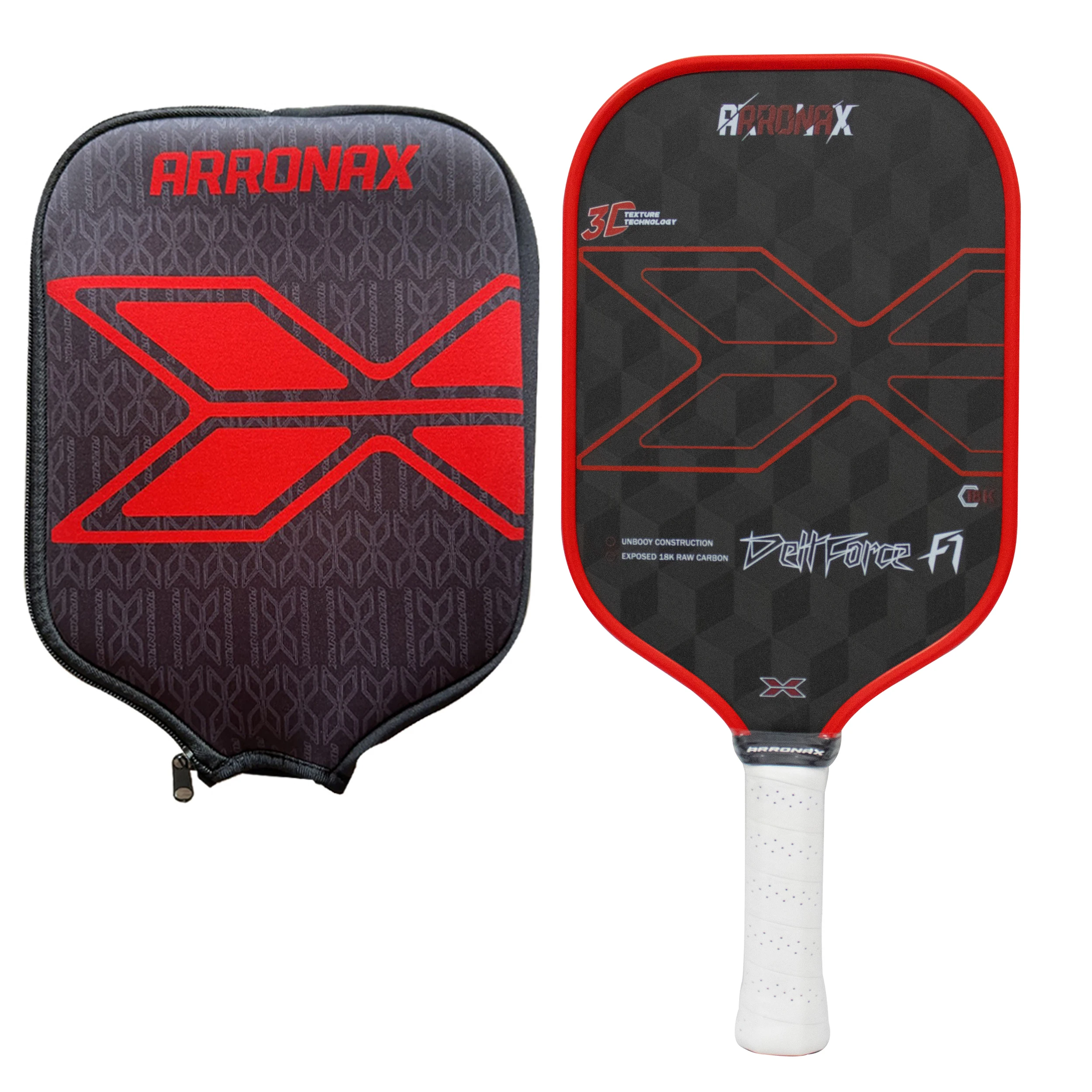 

Pickleball Paddle with Cover Bag 3D 18K Carbon Fiber Friction Textured Surface Polymer Core Thermoformed Palas De Padel