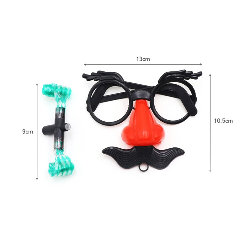 12Pcs Mustache Glasses Disguise Nose Eyebrow Frame Whistle Lightweight Accessory for Kids Festival Party Trick