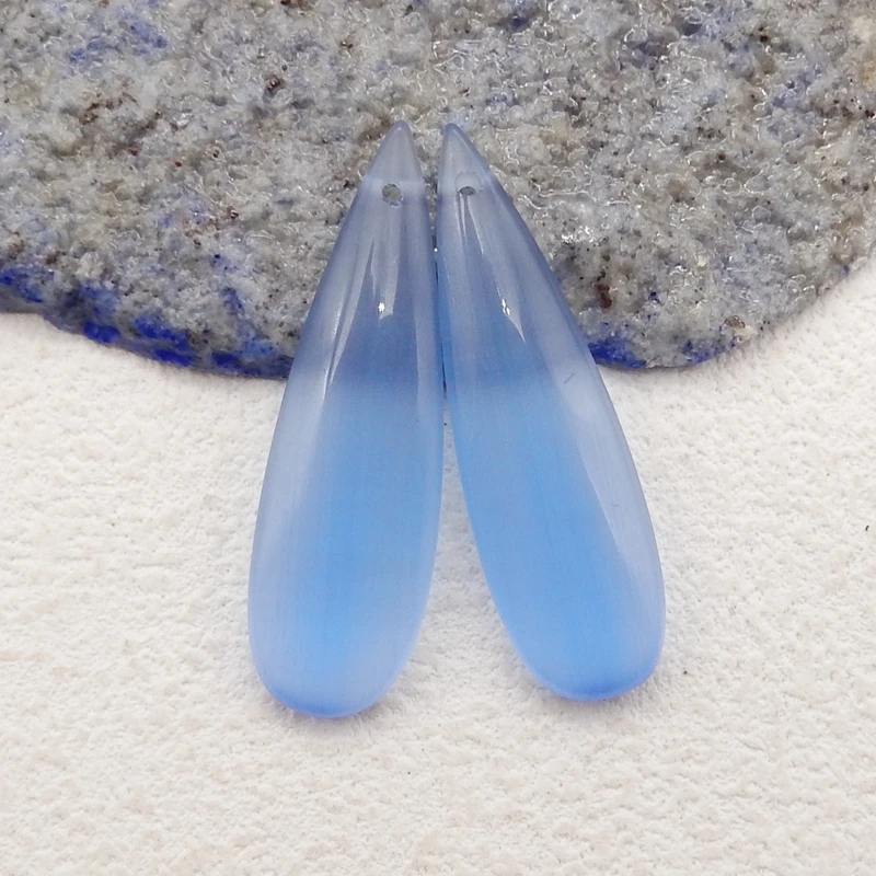 Pendientes de gota de agua en forma de lágrima de platfón hechos a mano, cuentas para hacer joyería DIY, 36x11x5mm, 6g