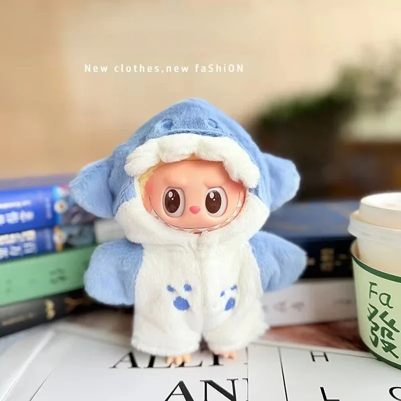 HOT for Labubu ClothingShark Onesie for Mini Cute Plush Doll's Clothing Outfit Labubu Clothes V1 V2 Dolls Clothing Accessories