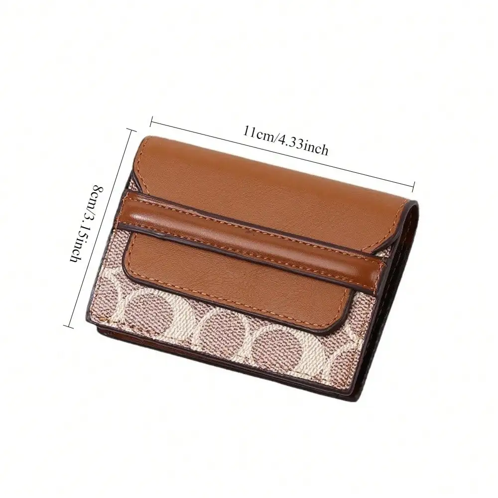 Borsa per carte in PU tinta unita alla moda, semplici supporti LD multi slot, porta carte RFID, mini borsa per carte compatta