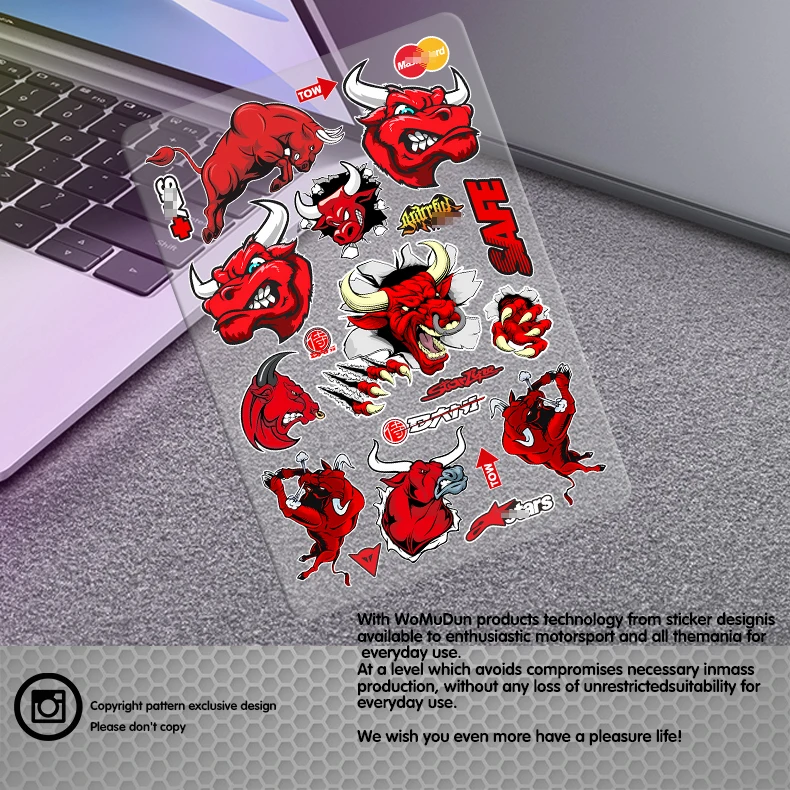 

Bull Head Car Stickers Creative Cartoon Auto Decals - Vinyl Decoration for Car Door Body Cover Scratches Dents, Funny Gift Acces