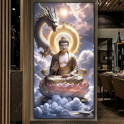 5D DIY Diamond Painting Kit Buddha Guanyin Dragon Tiger Diamond Embroidery Religion Full Square Round Cross Stitch Rhinestone