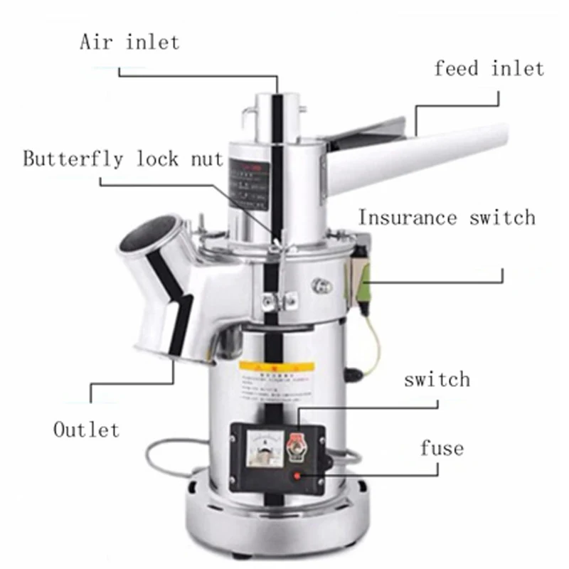 2500W Grains Spices Cereals Coffee Dry Food Grinder Mill Grinding Machine Home Medicine Flour Crusher