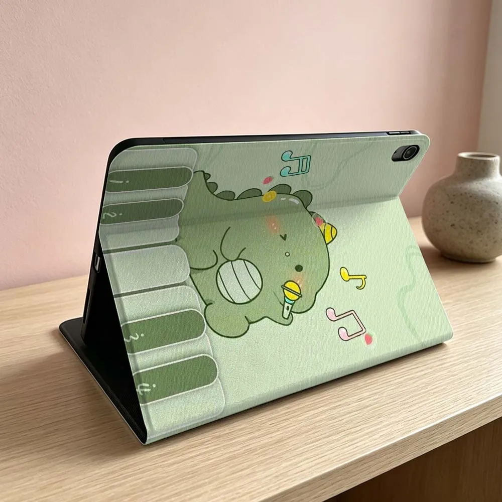 Cute Little Dinosaur Pattern Soft For iPad Pro Air mini 7 6 5 4 3 2 1 9gen M5 M4 11th 10th A17 Pro A16 Foldable Tablet Case