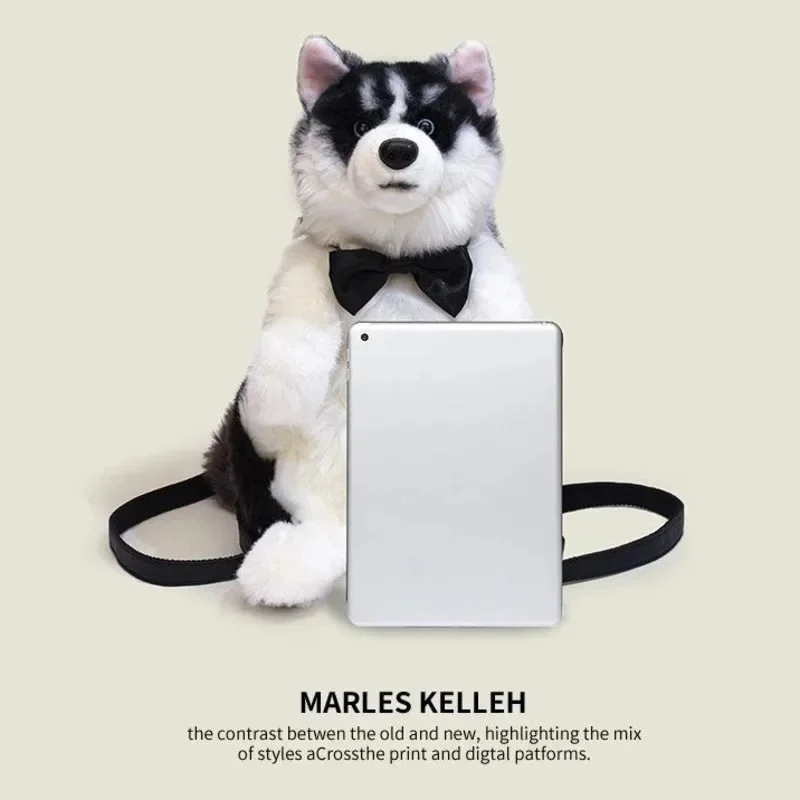 Husky Y2K Backpack Harajuku Kawaii Simulation Doll Dog Plush Doll Festival Gift Girlfriend Children's Birthday Crossbody Bag New