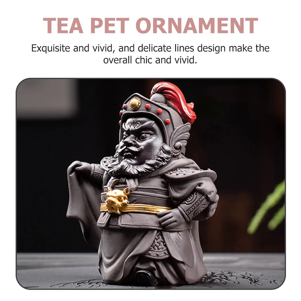 

Small Resin Color Change Tea Pet Guan Smiling Sculpture Tea Tray Decoration Gift Ornament Mini Guan Decor