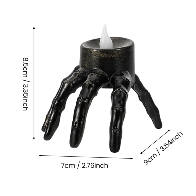 AS94-الهالوين الهيكل العظمي فانوس اليد جو الدعائم الهيكل العظمي اليد ليلة ضوء مصباح شمعة الهالوين